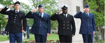 Military Men in Uniform Saluting